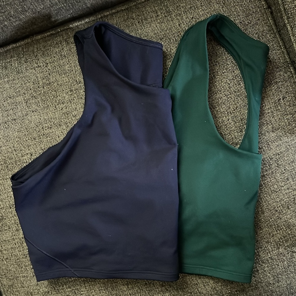 2 - GAP Fit Sports Bra XXL (one green and one navy blue)